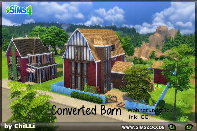Sims 4 Converted Barn by ChiLLi at Blacky’s Sims Zoo