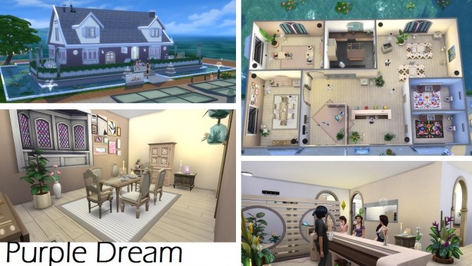 Sims 4 Purple dream restaurant by thepinkpanther at Beauty Sims