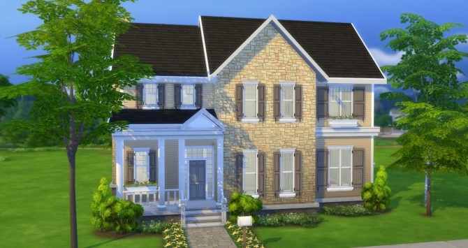 Sims 4 In Town Colonial house by gizky at Mod The Sims