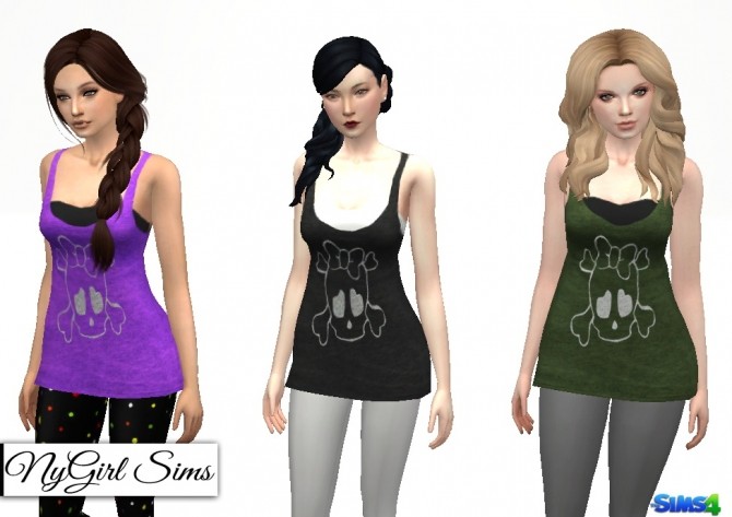 Sims 4 Layered Skull Tank at NyGirl Sims