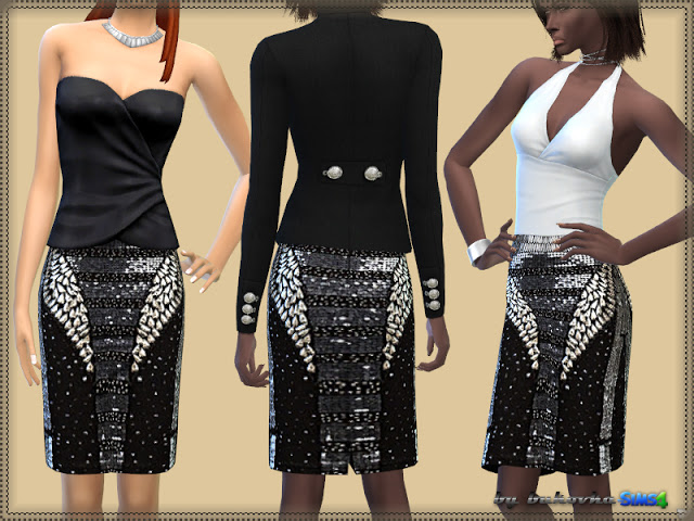 Sims 4 Skirt & Rhinestones at Bukovka