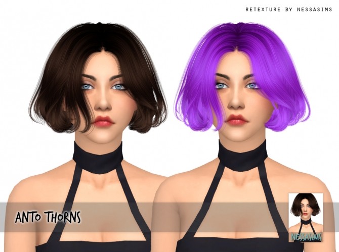 Sims 4 Anto Thorns hair recolors at Nessa Sims
