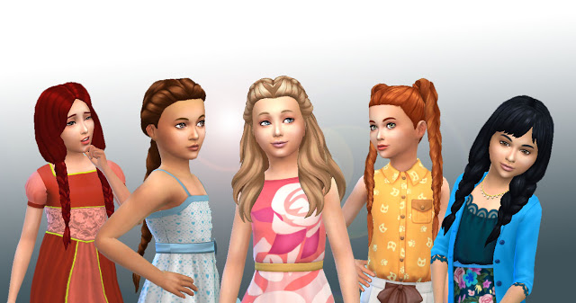 Sims 4 Girls Braids Hairs Pack at My Stuff