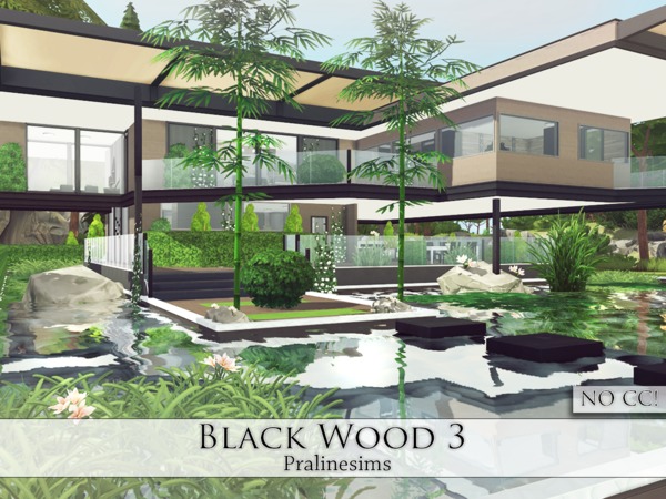 Sims 4 Black Wood 3 home by Pralinesims at TSR