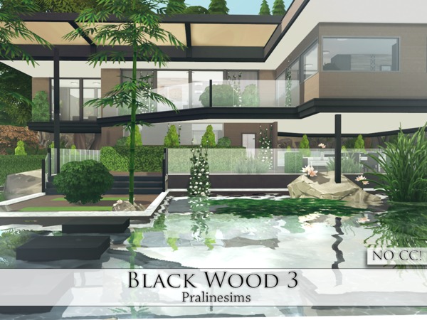 Sims 4 Black Wood 3 home by Pralinesims at TSR