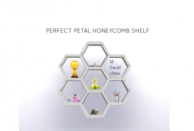 Sims 4 Perfect Petals Honeycomb Shelving by MrMonty96 at Mod The Sims