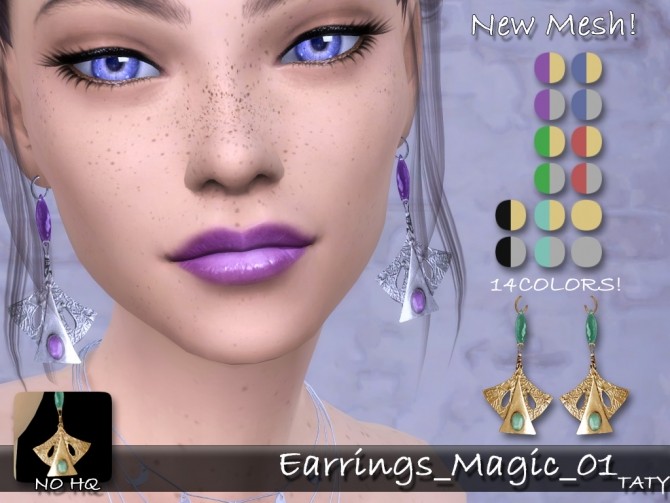 Sims 4 Magic earrings 01 by Taty86 at SimsWorkshop