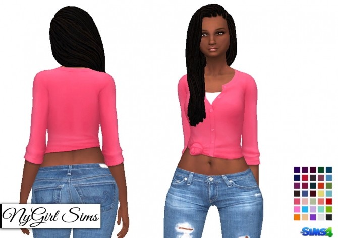 Sims 4 Knotted Button Down Sweater at NyGirl Sims