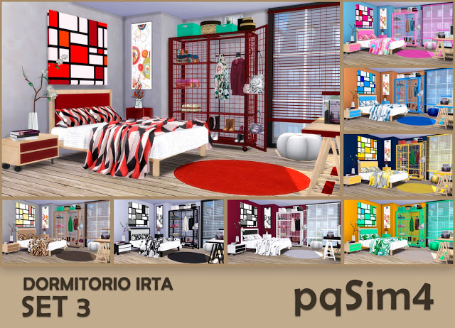 Sims 4 Irta Bedroom Set nº3 by Mary Jiménez at pqSims4