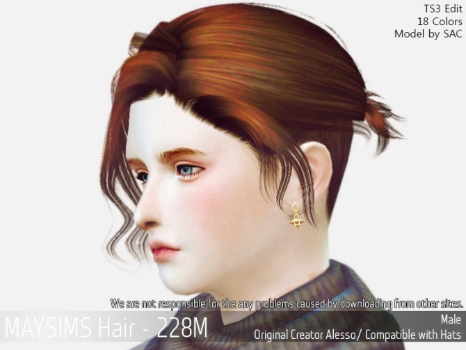 Sims 4 Hair 228M (Alesso) at May Sims