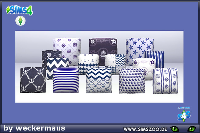 Sims 4 Sea breeze cushion by weckermaus at Blacky’s Sims Zoo
