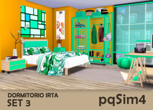 Sims 4 Irta Bedroom Set nº3 by Mary Jiménez at pqSims4