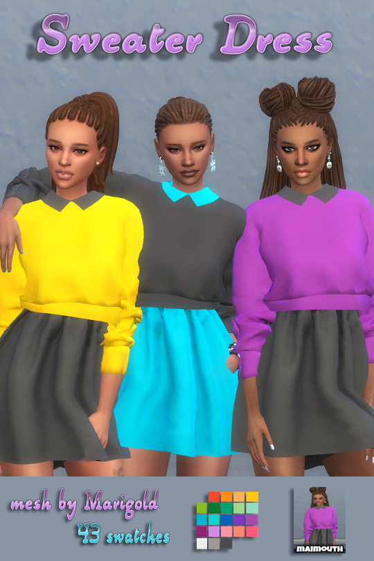 Sims 4 Sweater Dress Recolors at Maimouth Sims4