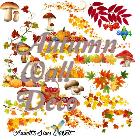Autumn Wall & Windows Deco at Annett’s Sims 4 Welt