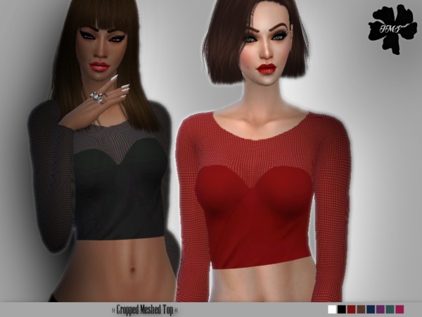 Sims 4 IMF Cropped Meshed Top by IzzieMcFire at TSR