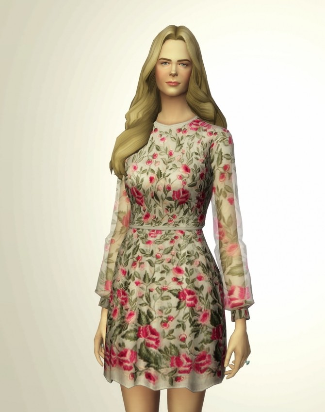 Sims 4 Blossom pink dress at Rusty Nail