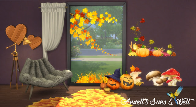 Sims 4 Autumn Wall & Windows Deco at Annett’s Sims 4 Welt