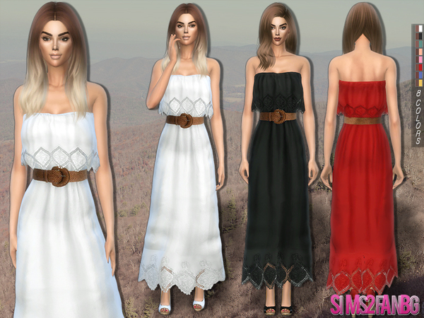 Sims 4 215 Dress with belt by sims2fanbg at TSR
