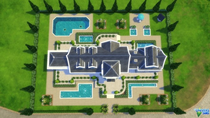 Sims 4 Manor blue by thesims4house at L’UniverSims