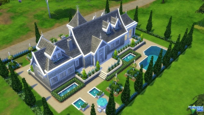 Sims 4 Manor blue by thesims4house at L’UniverSims