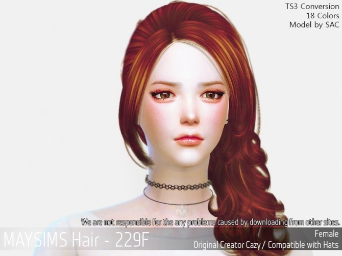 Sims 4 Hair 229F (Cazy) at May Sims