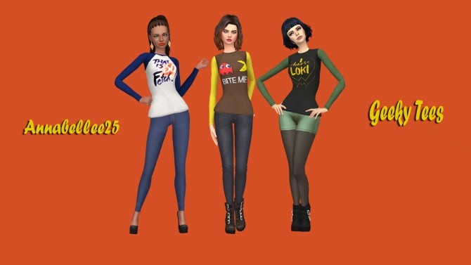 Sims 4 Geeky Tees by Annabellee25 at SimsWorkshop