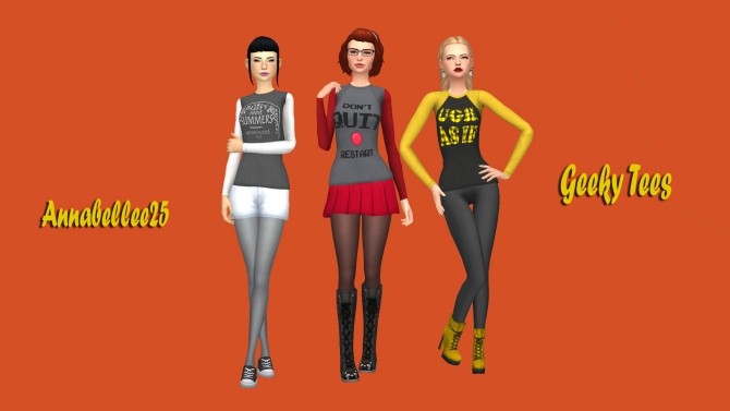 Sims 4 Geeky Tees by Annabellee25 at SimsWorkshop