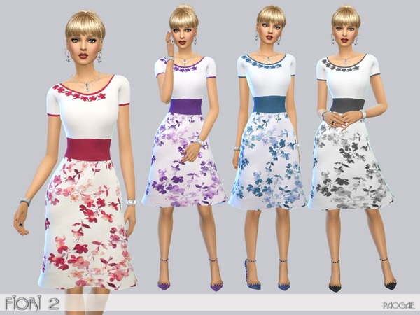 Sims 4 Fiori 2 dress by Paogae at TSR