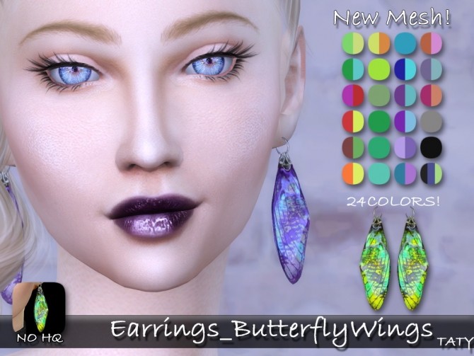 Sims 4 Butterflywings earrings + headpiece at Taty – Eámanë Palantír