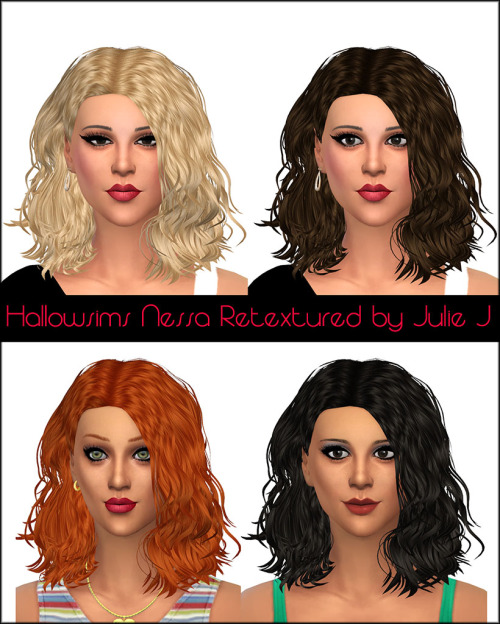 Sims 4 Hallowsims Nessa Hair Retextured at Julietoon – Julie J