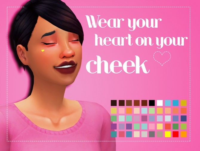 Sims 4 Heart Cheek Mole by Weepingsimmer at SimsWorkshop