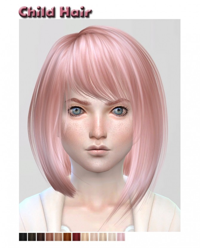 Sims 4 Child version of Anto’s Titanium hair at ShojoAngel