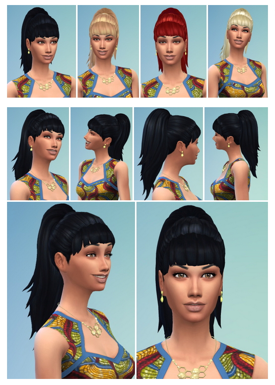 Sims 4 Ladys Ponytail & Bangs at Birksches Sims Blog
