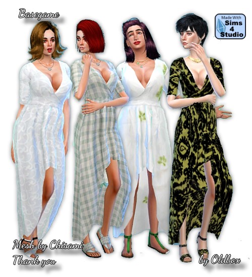 Sims 4 Chisami dress recolor by Oldbox at All 4 Sims