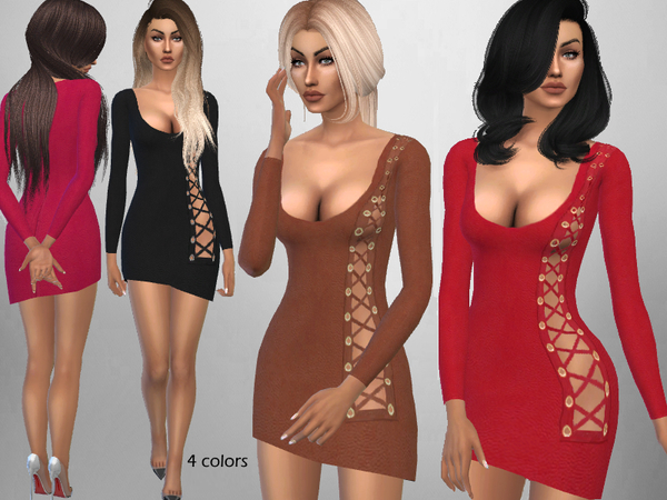 Sims 4 Penelope Dress by Puresim at TSR