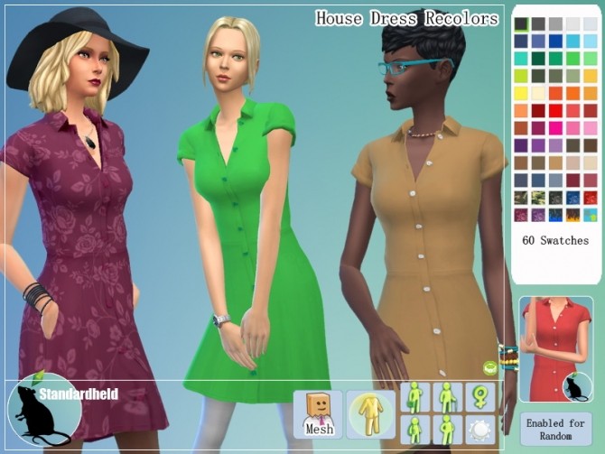 Sims 4 Recolors of Coreopsims + Dtrons House Dress by Standardheld at SimsWorkshop