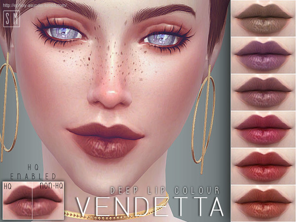 Sims 4 Vendetta Deep Lip Colour by Screaming Mustard at TSR