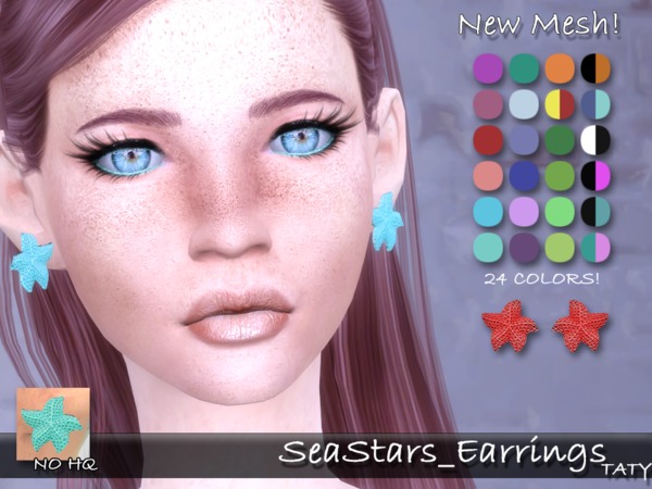 Sims 4 SeaStars Earrings by tatygagg at TSR