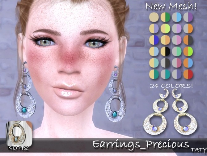 Sims 4 Precious earrings by Taty86 at SimsWorkshop