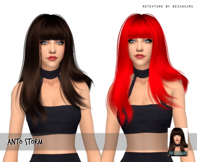Sims 4 Anto Storm hair retexture at Nessa Sims