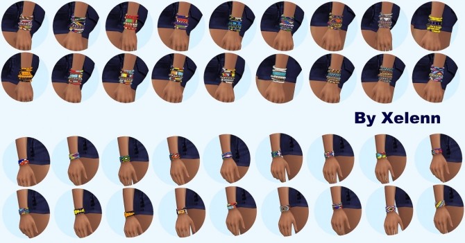Sims 4 African beading jewelry set at Xelenn
