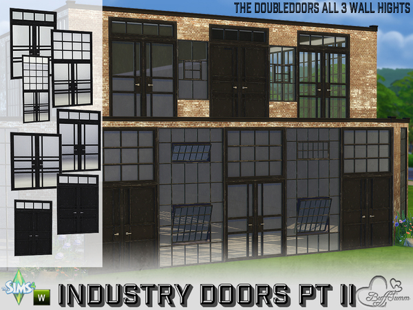 Sims 4 Industry Build Doubledoors by BuffSumm at TSR