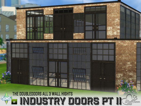 Sims 4 Industry Build Doubledoors by BuffSumm at TSR