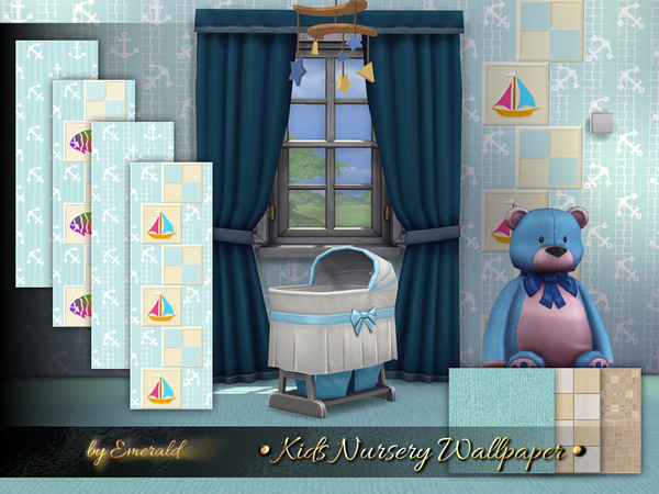 Sims 4 Kids Nursery Wallpaper by emerald at TSR