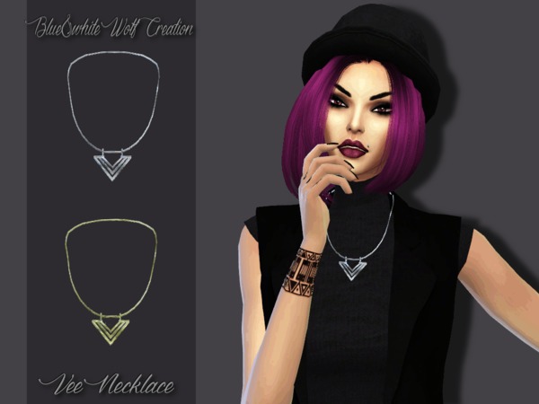Sims 4 Vee Necklace by Blue8white at TSR