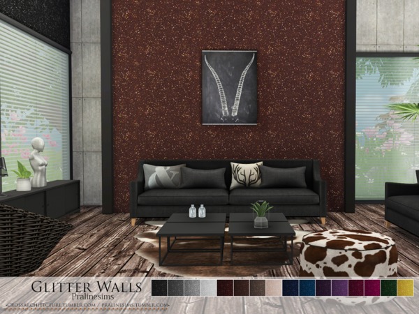 Sims 4 Glitter Walls by Pralinesims at TSR