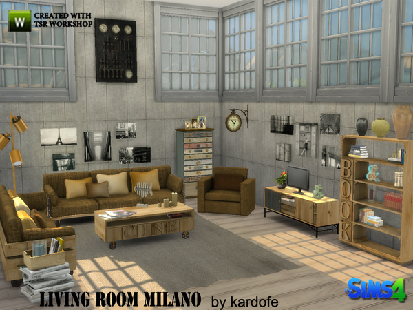 Sims 4 Milano livingroom by kardofe at TSR