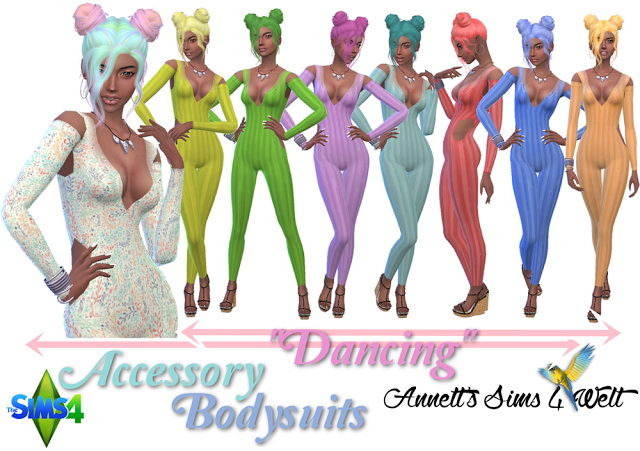 Sims 4 Dancing bodysuits acc. at Annett’s Sims 4 Welt