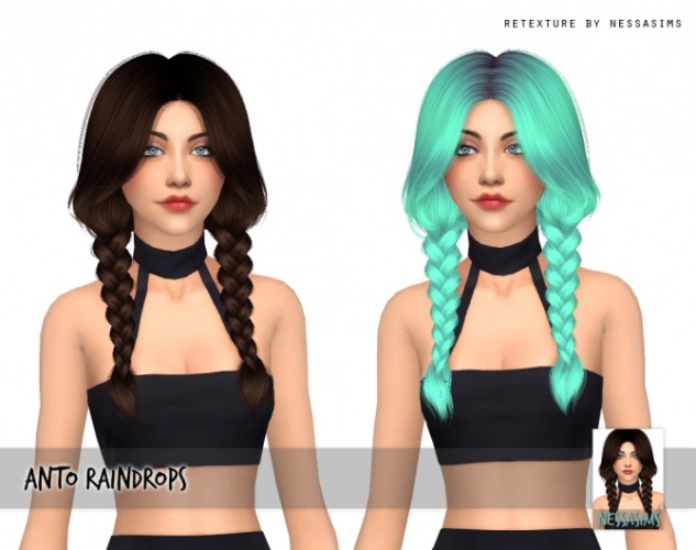 Anto Raindrops Hair Retexture at Nessa Sims » Sims 4 Updates