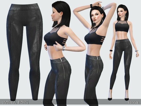 Sims 4 Leather Pants by Paogae at TSR